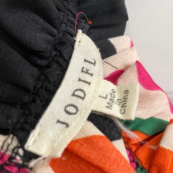 JODIFL Black and Pink Floral Ruffle Dress - Picture 4 of 6